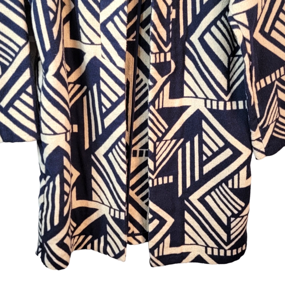 Old Navy Mid Length Blue Soith Western Navajo Vibes Open Jacket Size M Tall - Picture 4 of 10
